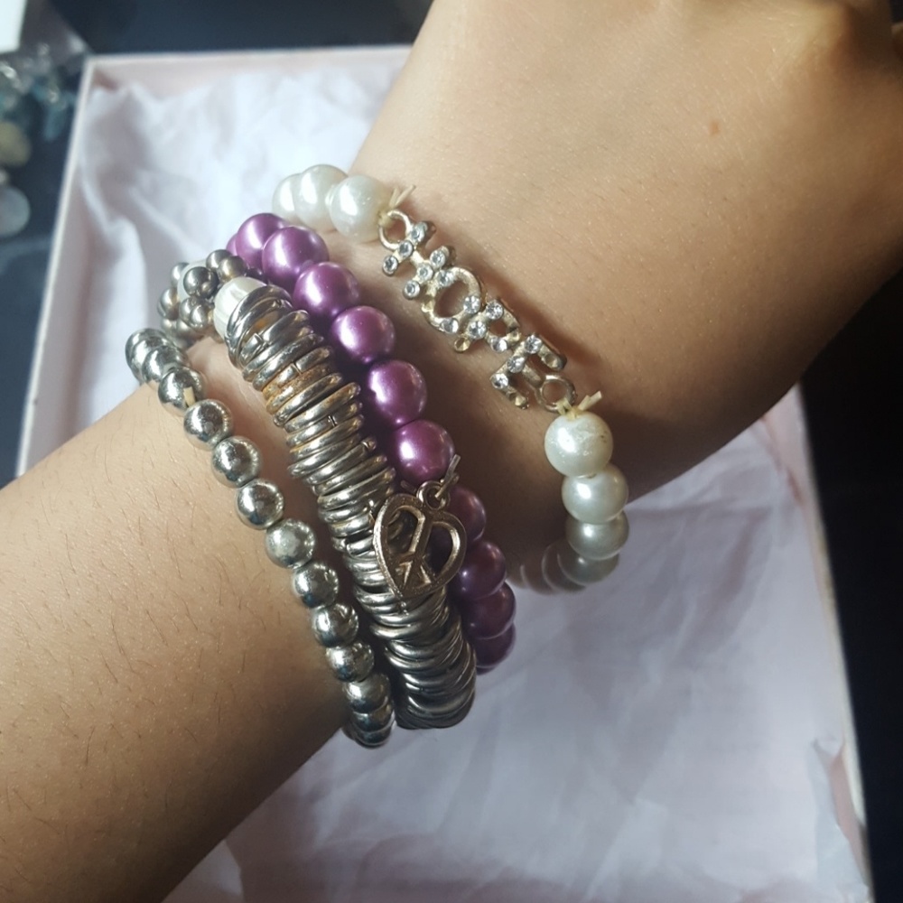 Final Price: Set of bracelets Love Peace and Hope